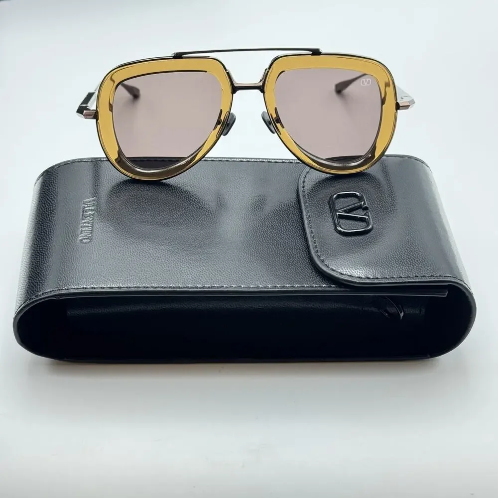 Valentino Sunglasses V-LSTORY VLS-129D Brown Aviator Frame Brown Lens 50-21-140